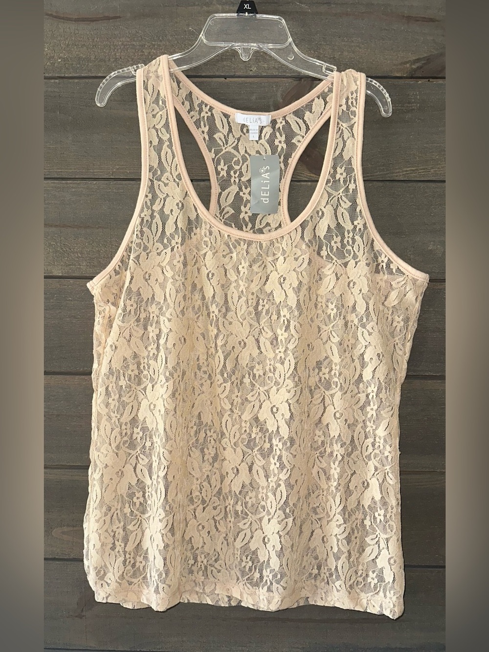 dELiA*s NWT Women's Lace Racerback Tank Top